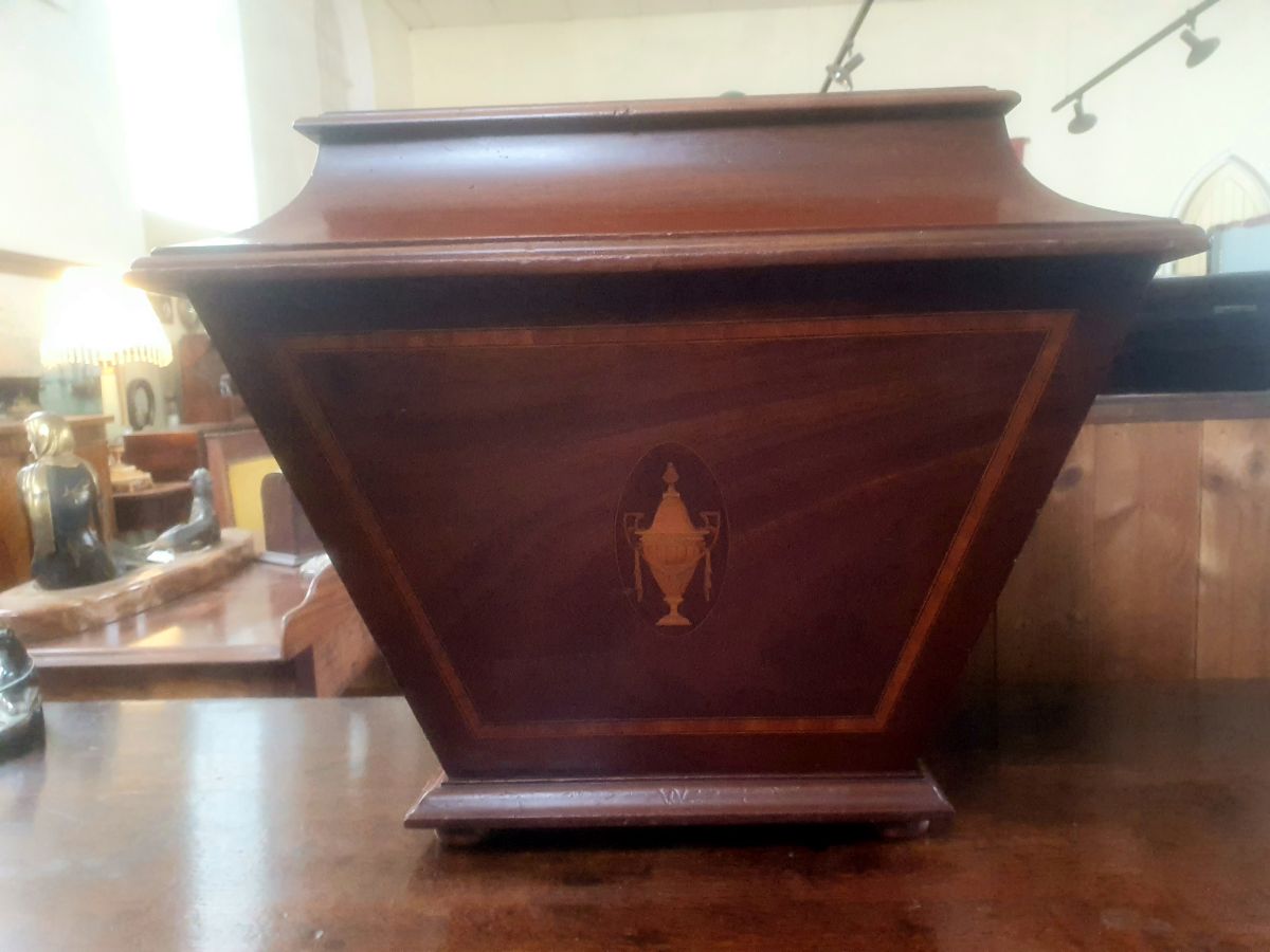 Late Victorian, Inlaid Mahogany Sarcophagus Cellarette